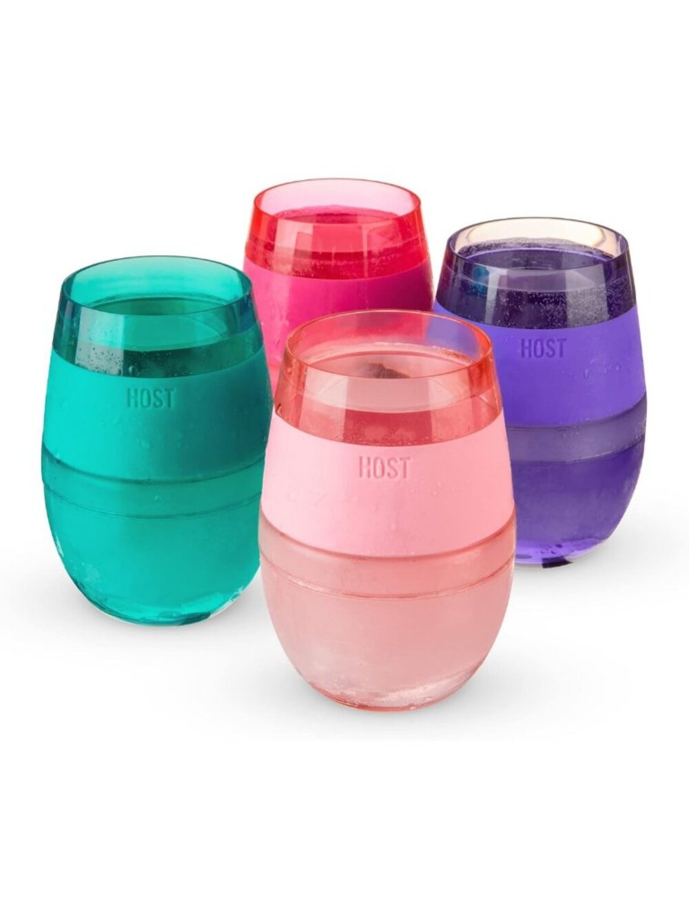 Cooling Cup Set of 4 - Double Wall Insulated Tumblers for Wine, Freezable Drink